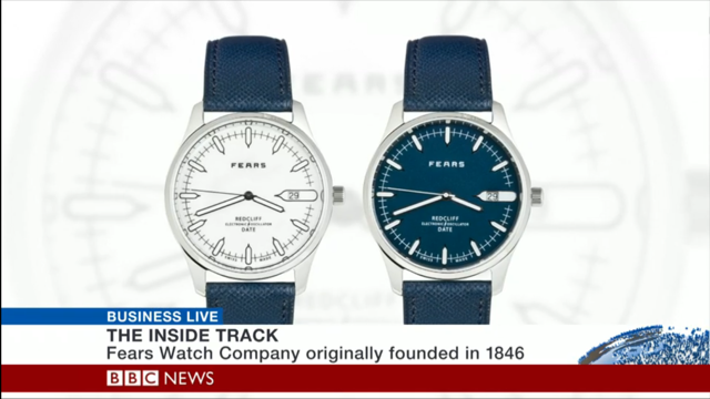 The Fears Redcliff Date with blue dial on a blue strap is accounting for a quarter of all sales, according to Mr Bowman-Scargill.