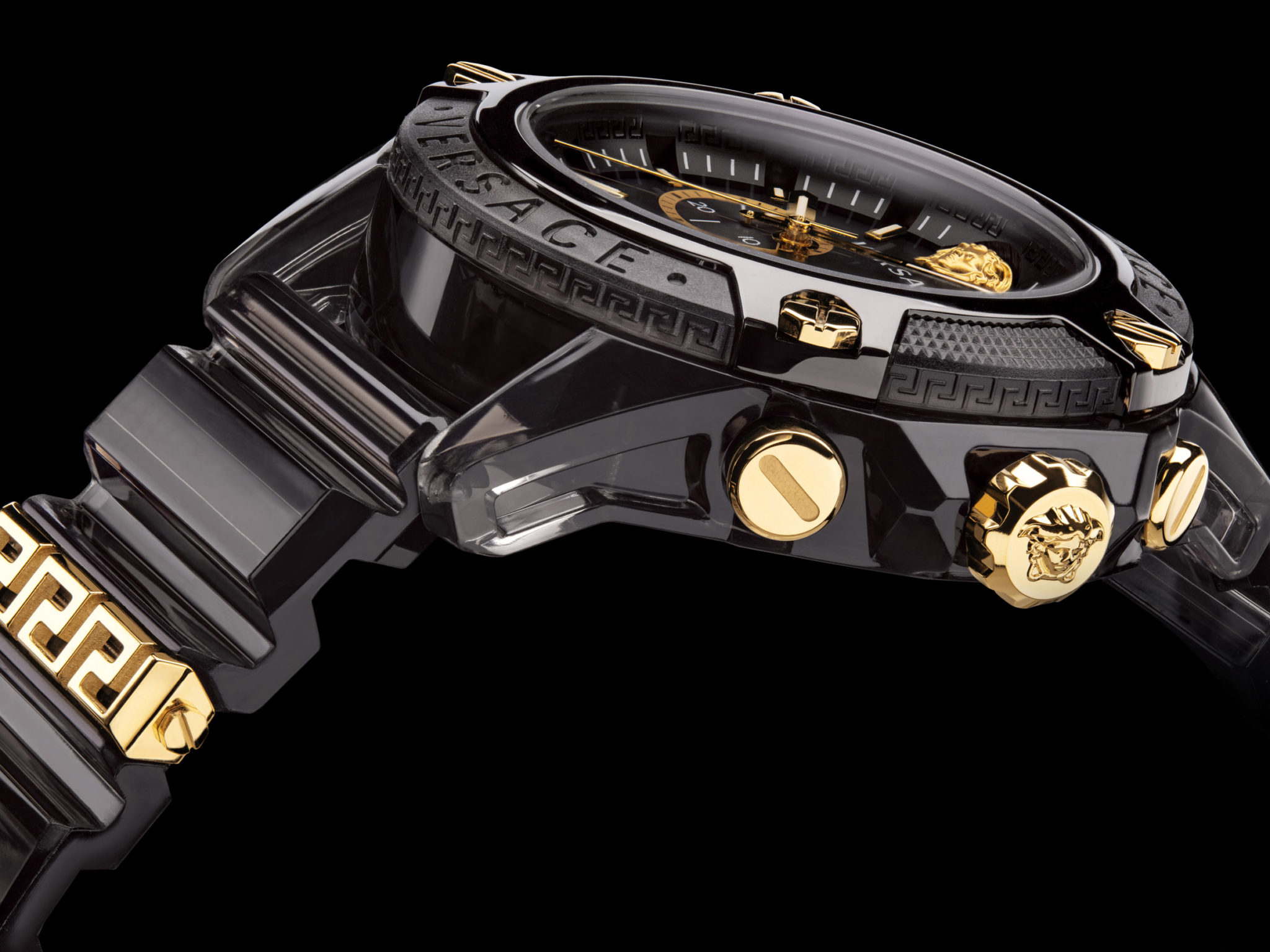 VERSACE ステゴロパンチャーズ Palazzo Sliders Black | VERSACE US